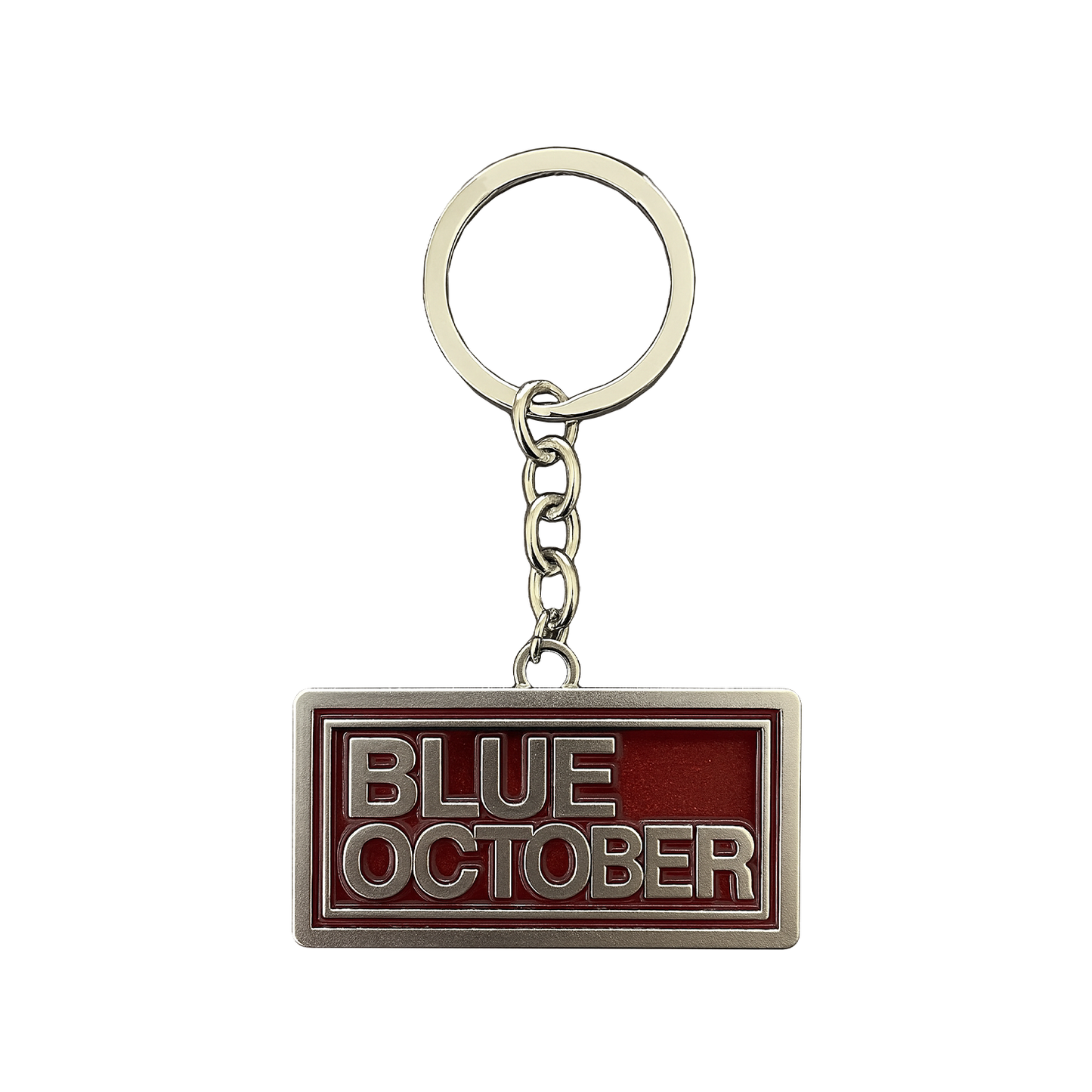 Blue October Block Logo Metal Keychain