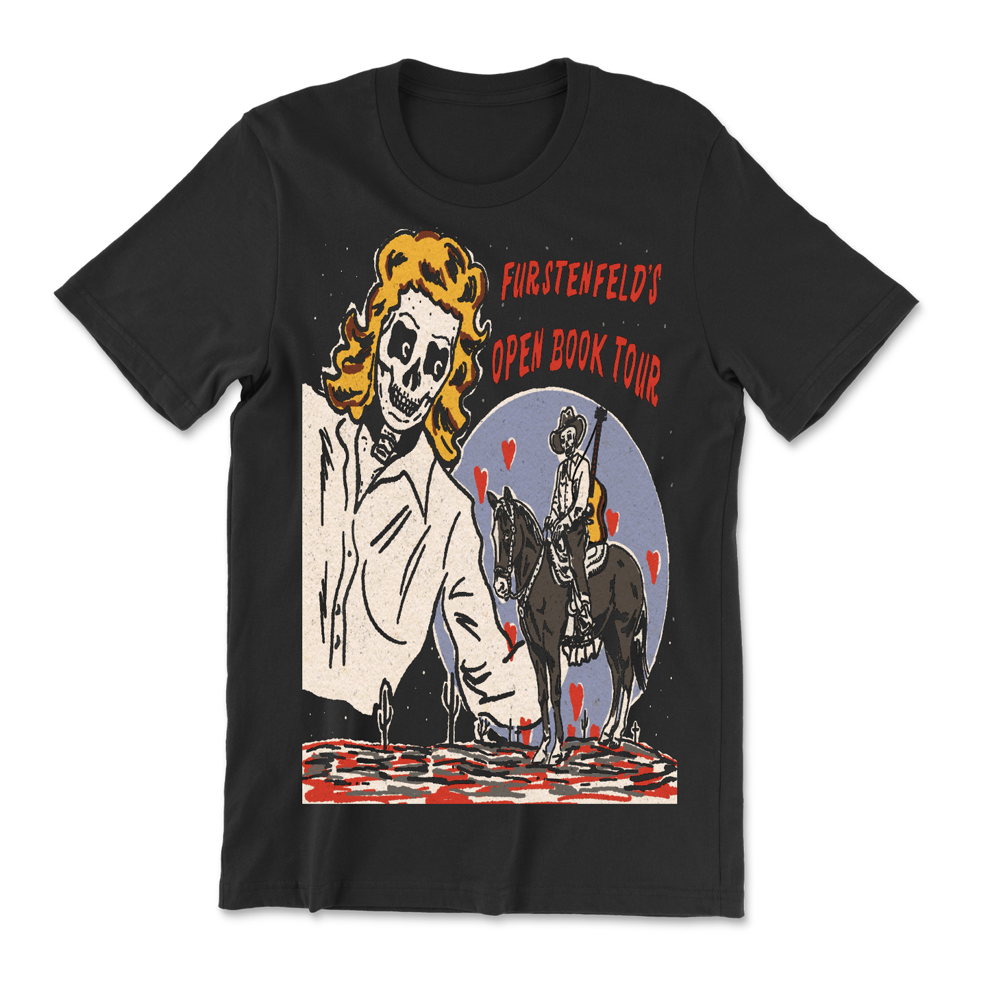 Open Book Skeleton Cowboy Tee