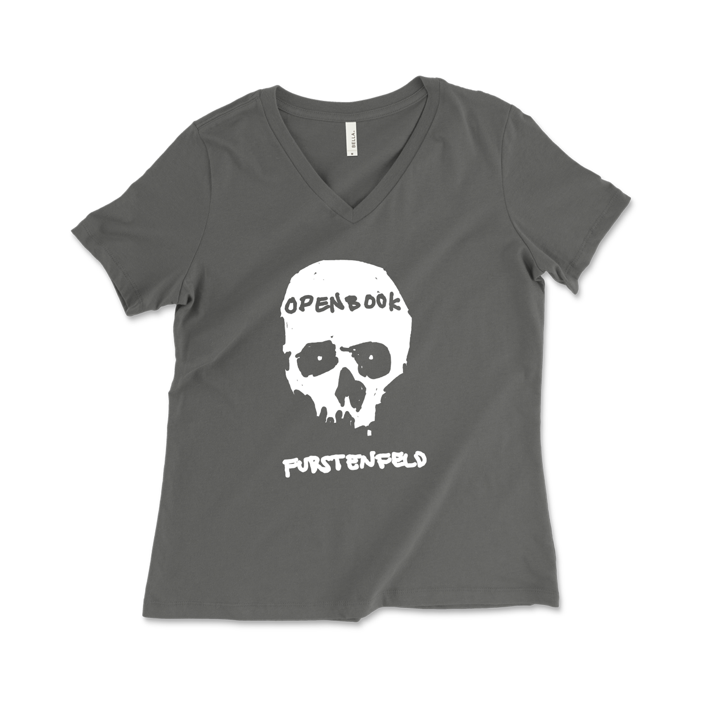 Justin Furstenfeld - Open Book Skull Womens V-Neck Tee