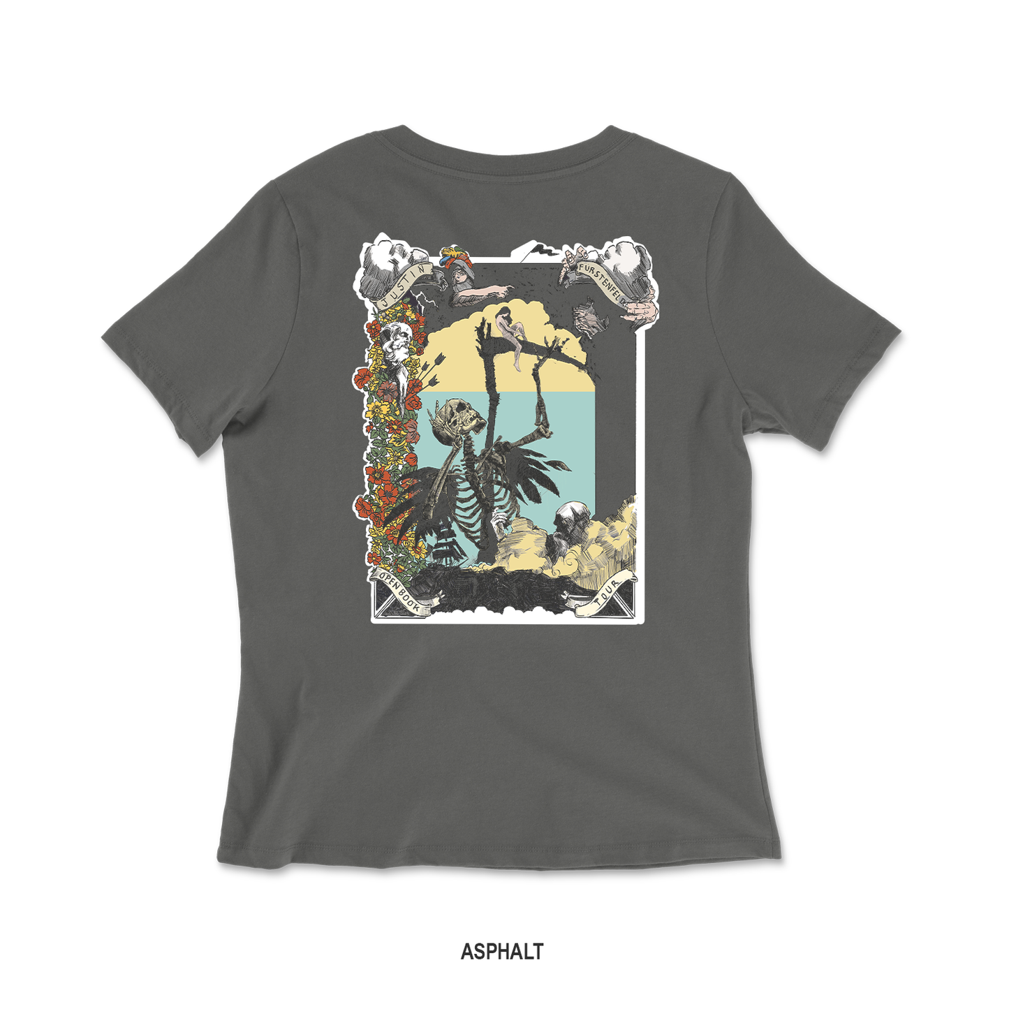 Justin Furstenfeld - Open Book Skull Womens V-Neck Tee