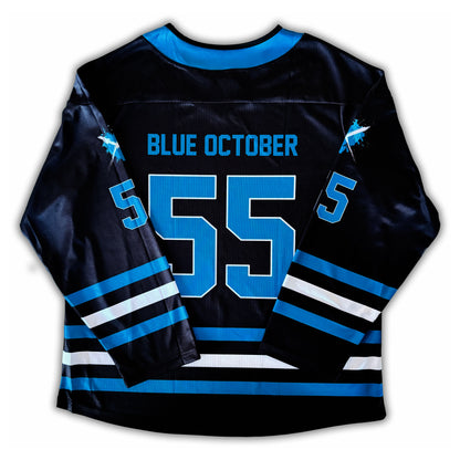 Flame Hockey Jersey (Blue #55)