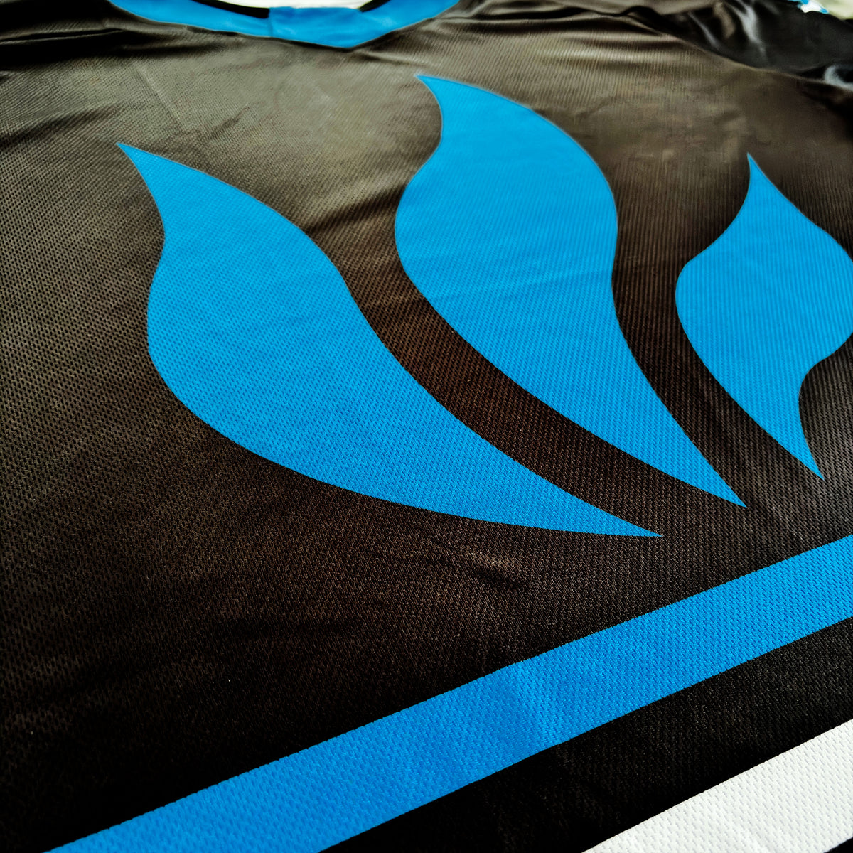 Flame Hockey Jersey (Blue #55)