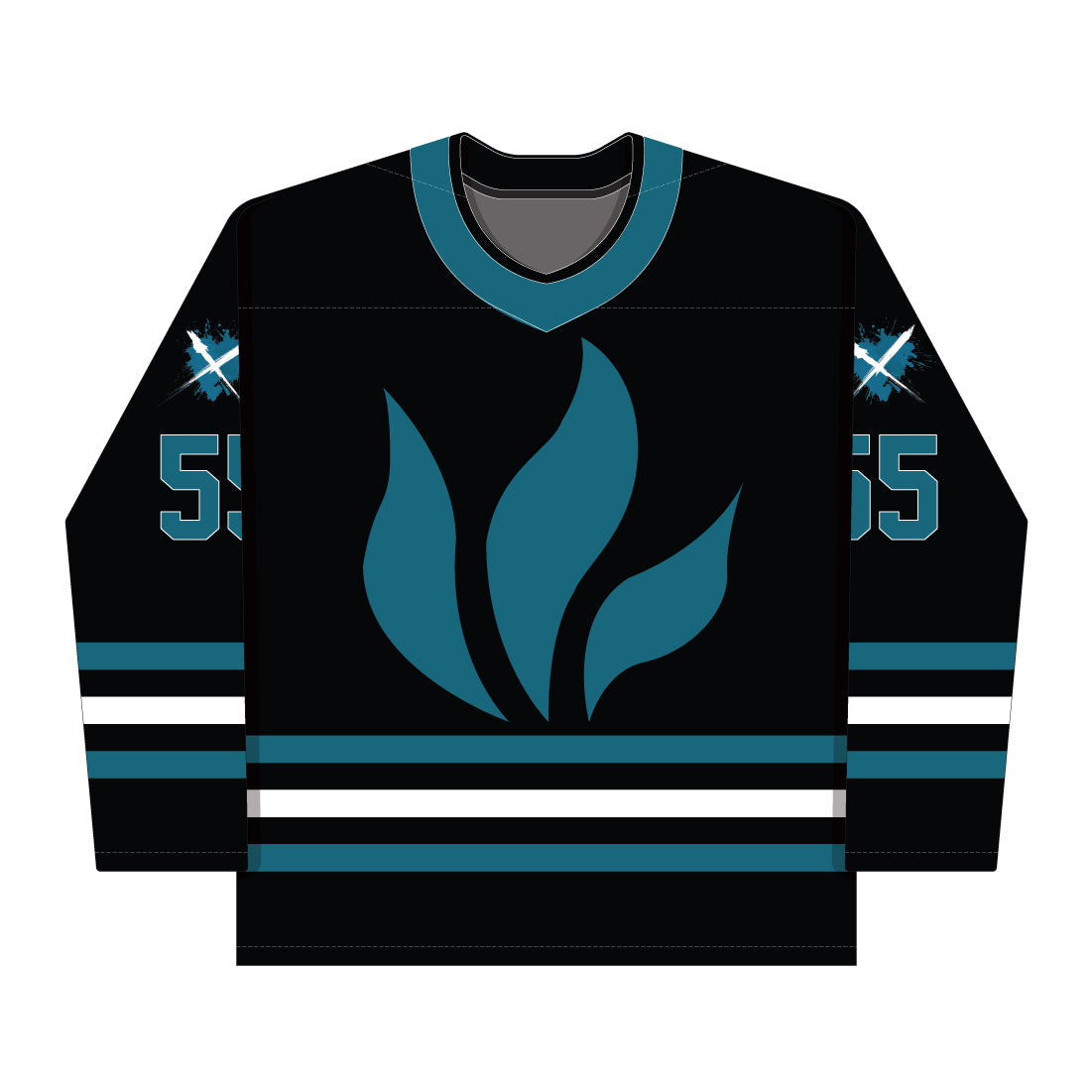 Flame Hockey Jersey (Blue #55)