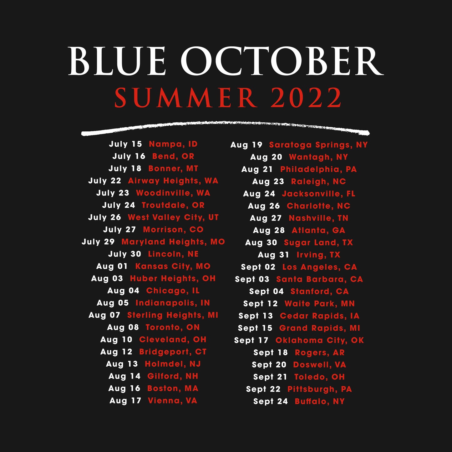2022 Summer Tour Tee