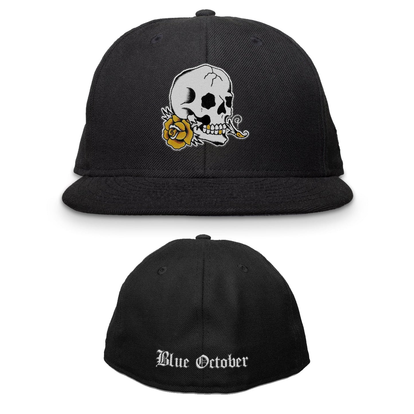 Skull Rose Flex Fit Hat