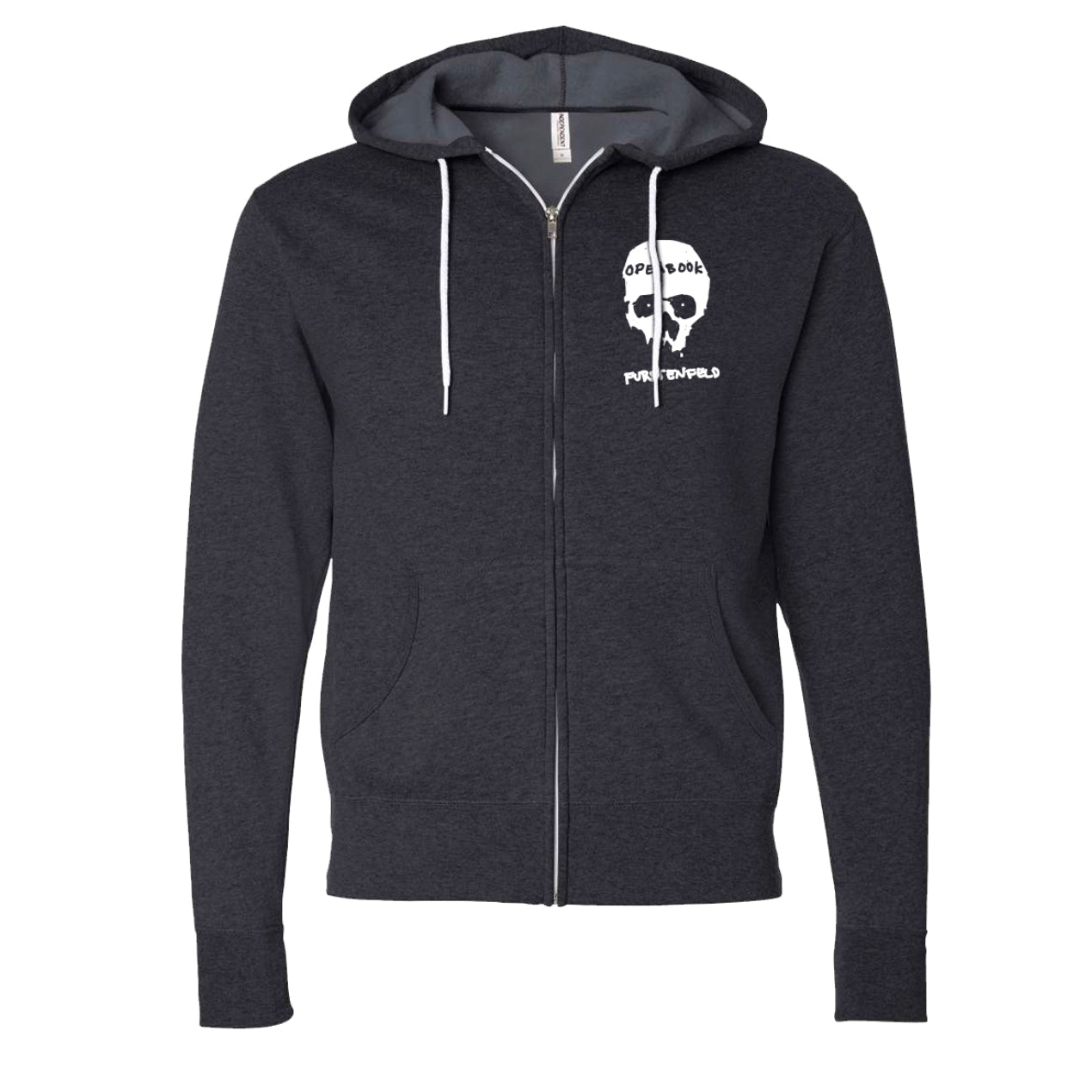 00’s Phenomenon Thunder Hooded Scalf Justin Furstenfeld - Open Book Skull Lightweight Zip Hoodie – Blue