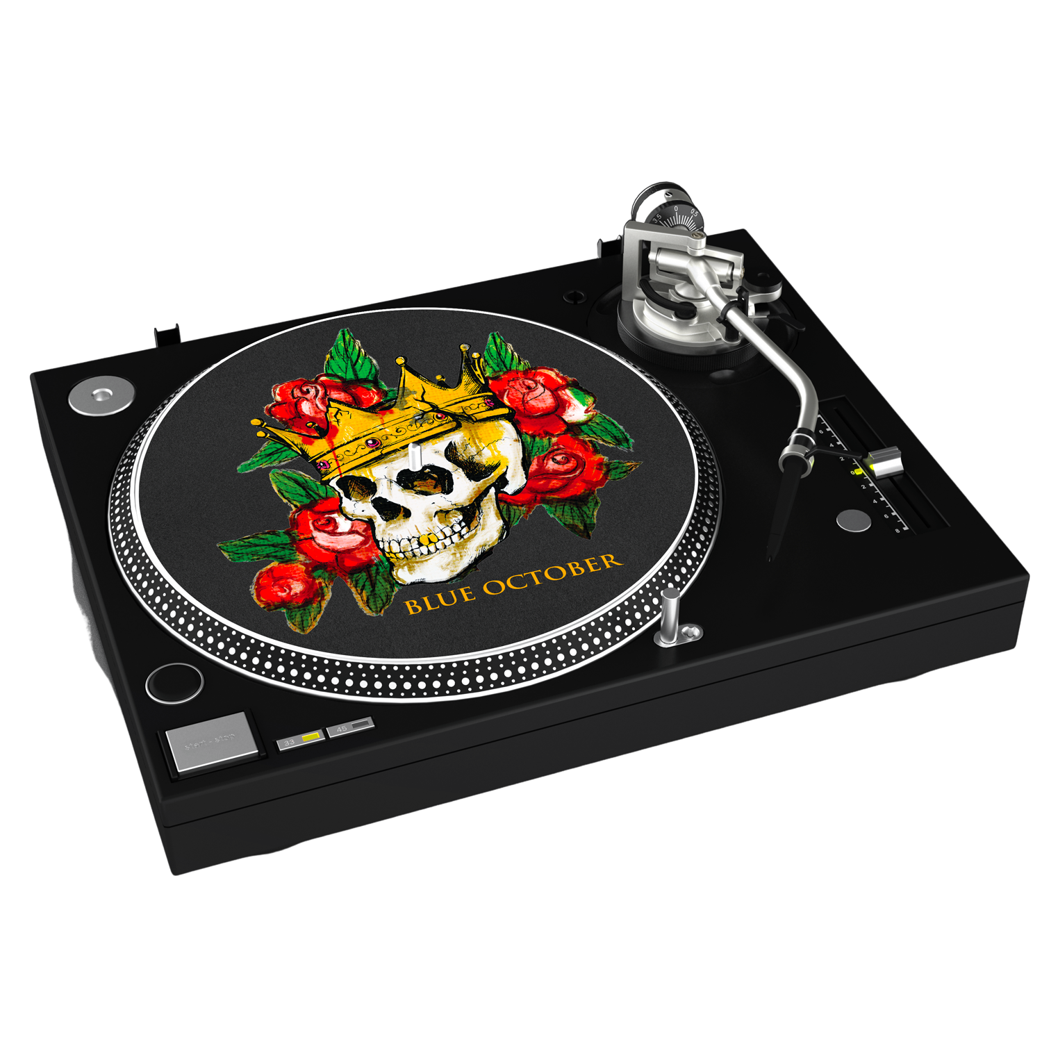 October Shop King Skull Turntable Slipmat – Blue October Shop