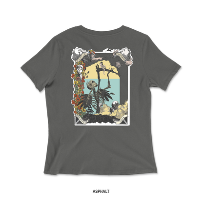 Open Book Skull Womens V-Neck Tee